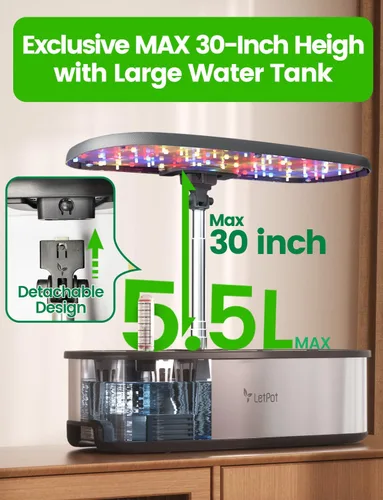 Miniatura 6 de Sistema de cultivo hidropónico LetPot LPH-SE, kit de jardín de hierbas inteligente de 12 cápsulas para interior, jardín interior, controlado por APP