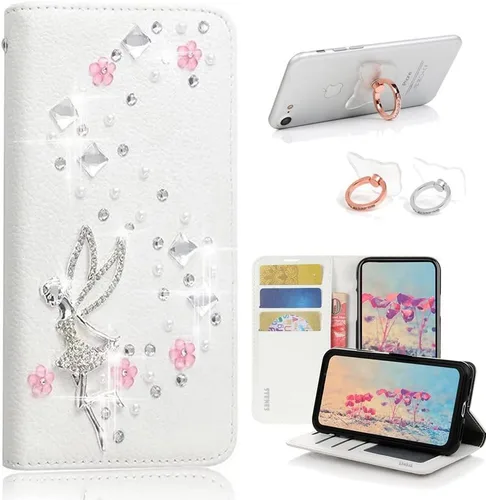 Miniatura 9 de Bling - Funda de piel con soporte para anillos, diseño 3D hecho a mano, 2 unidades, SBLDwRSSeries-14