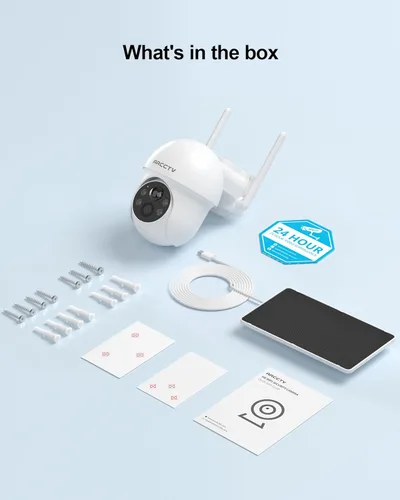 Miniatura 8 de ARCCTV Cámaras de seguridad solar inalámbricas para exteriores, cámara de 4MP con vista de 360° alimentada por batería para exteriores, visión