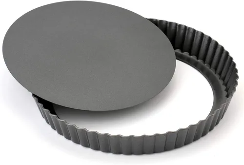 Miniatura 3 de Tosnail Juego de 3 moldes redondos antiadherentes para quiche, de 12 pulgadas, 10 pulgadas, 8 pulgadas, molde para tartas de frutas y tartas