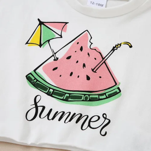 Miniatura 9 de YALLET Ropa de niña pequeña 2T 3T 4T 5T Niñas, manga corta impresión superior + pantalón 12, 18 24 meses, ropa de verano para bebé 1-5T