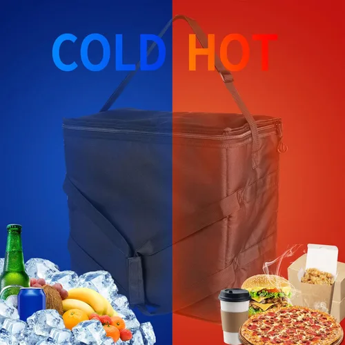 Miniatura 3 de Bolsa de entrega térmica térmica con asa – Calentador portátil de alimentos para microondas, bolsa de entrega de alimentos plegable de 12 V