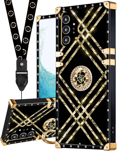 Miniatura 10 de Loheckle Funda para Samsung Galaxy Note 9 para mujer, diseño con soporte de anillo y cordón, elegante funda de lujo de abejas para Samsung Note 9 6.4
