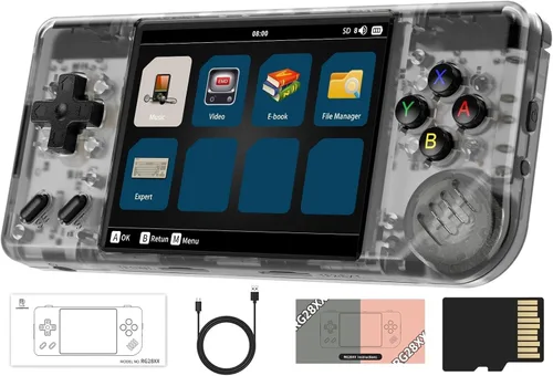 RG28XX - Consola de juegos portátil retro, pantalla IPS de 2.83 pulgadas, tarjeta TF 32G incorporada, 5516 juegos, compatible con aplicaciones