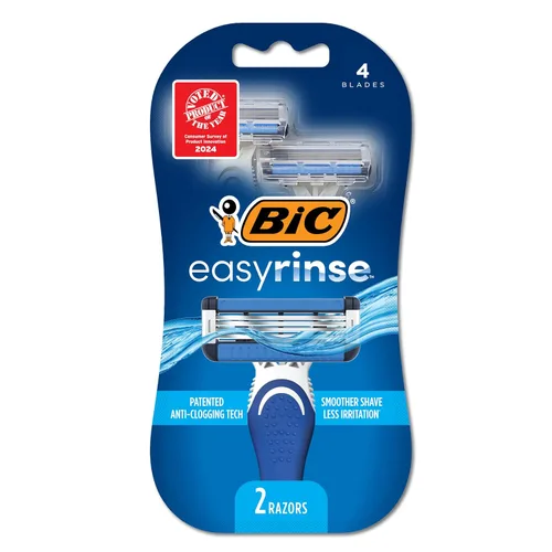 BIC EasyRinse - Maquinillas de afeitar desechables antiobstrucción para un afeitado más suave con menos irritación, afeitadoras con 4 cuchillas, 2
