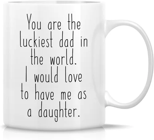 Miniatura 19 de Retreez - Taza divertida con texto en inglés "No. 1 Dad", 325 ml, tazas de cerámica, mensajes divertidos, sarcásticos, motivacionales, regalos