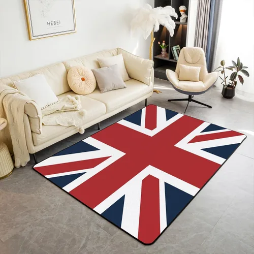 jejeloiu The Union Flag - Alfombra de 5 x 7 pulgadas, diseño de bandera británica, tapete reversible con estampado cuadrado para interiores,