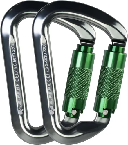 SEPEAK UIAA - Mosquetones de escalada de 30 kN con cierre de rosca, mosquetones profesionales de servicio pesado para escalada, montañismo, rappel,