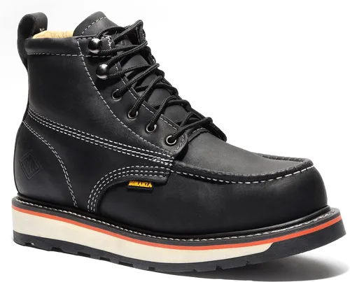 Miniatura 10 de Bonanza Boots FRONTIER DUAL - Botas de trabajo con puntera tipo mocasín de 6 pulgadas, piel de primera calidad, plantilla cómoda y suela de cuña
