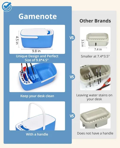 Miniatura 3 de GAMENOTE Limpiador de Pinceles de Pintura - Soporte de Pinceles con Paleta y Asa, Enjuagador para Pinturas Acrílicas, de Acuarela y a Base de Agua