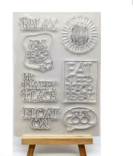 Miniatura 4 de NZJ Summer Beach - Tarjetas transparentes con sello de sirena, diseño de sirena, para repujar, carpeta, manualidades, álbum de tarjetas, álbum