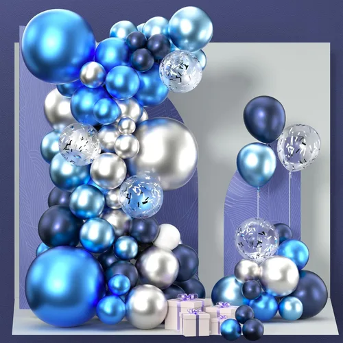 Miniatura 56 de PartyWoo Globos de color azul pizarra, 100 unidades, diferentes tamaños, paquete de 18, 12, 10, 5 pulgadas, azul marino, azul polvoriento, bohemio