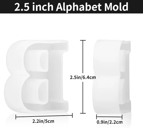 Miniatura 2 de Gartful Moldes de letras de resina, molde de resina epoxi del alfabeto mayúscula B, moldes de silicona 3D gruesos para hacer letras, arte