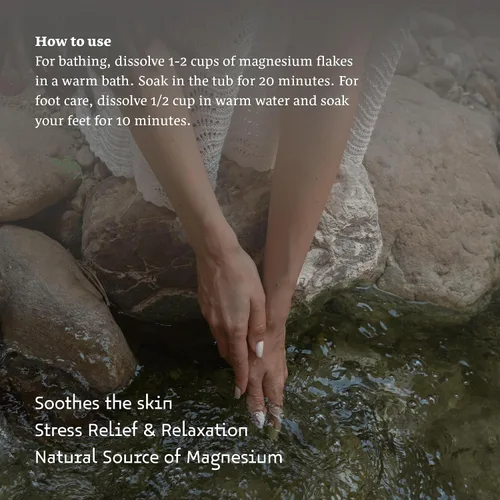 Miniatura 5 de Dead Sea Magnesium Flake Bath Soak - Escamas de cloruro de magnesio 100% puro con aceite esencial con infusión de lavanda (2.2 libras a granel)
