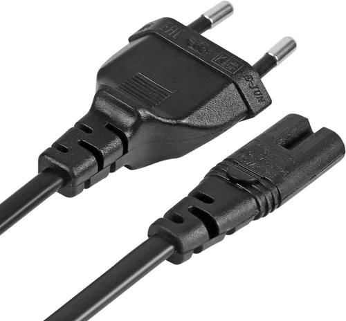 Miniatura 2 de EU 2- Cable de alimentación de ranura Euro Plug a IEC320 C7 Figura 8 Cable de alimentación europeo no polarizado de 2 clavijas para TV, PS3, PS4