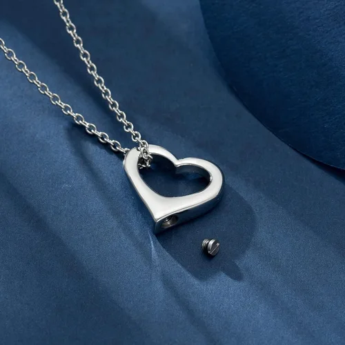 Miniatura 5 de constantlife Joyería de cremación para cenizas – Colgante de corazón conmemorativo collar de urna conmemorativa soporte para cenizas de acero