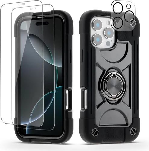 Miniatura 89 de Funda para iPhone 11 de 6.1 pulgadas con soporte de anillo, con 2 protectores de pantalla de vidrio, resistente a los golpes, resistente a