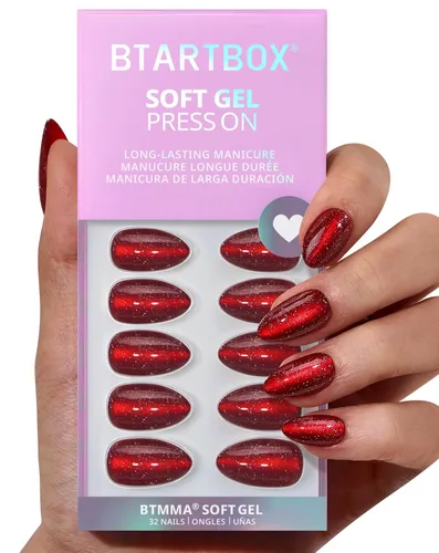 Miniatura 50 de BTArtbox Uñas Postizas Blancas Cortas a Presión - Uñas Postizas de Gel Suave en Forma de Almendra, Uñas Blancas con Pegamento para Uñas, Uñas