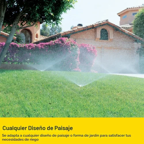 Miniatura 6 de FANHAO Paquete de 2 aspersores de metal para patio, rociador automático de agua de jardín en base de pico, sistema de riego ajustable de 360 grados