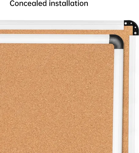 Miniatura 5 de VUSIGN Combinación de tablero blanco y corcho, 24 x 36 pulgadas, combo de borrado en seco y tablero de corcho, para el hogar u oficina, boletín