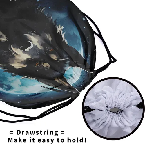 Miniatura 96 de Bolsa de agarre de gimnasia de piel de animal, bolsa de gimnasia con cordón ajustable, bolsa de cuerda para fauna silvestre, Mariposas Galaxy
