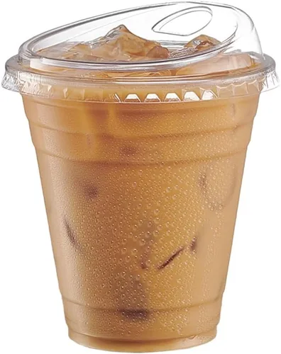 Miniatura 4 de GUSTO Vasos de plástico transparente con tapas [12 oz - 100 unidades] – Vasos desechables para bebidas de café helado con tapas sin pajilla para 12
