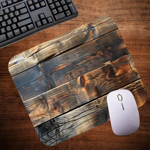 Miniatura 4 de Alfombrilla de mouse decorativa de madera rústica para escritorio, computadora, laptop, PC, juegos, hogar u oficina, regalo (madera rústica MP54)