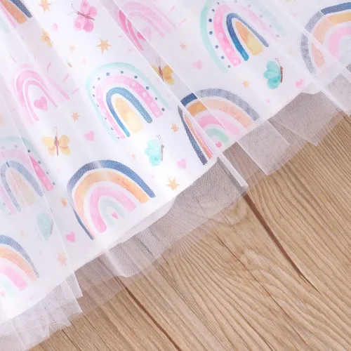 Miniatura 7 de Akyzic Vestido de tul para niños pequeños, disfraz de unicornio para cumpleaños, fiesta de princesa, falda tutú casual de verano para niñas