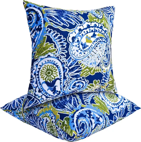 Miniatura 18 de JMGBird Almohadas impermeables para exteriores de 18 x 18 pulgadas para muebles de patio, cama, sofá y sofá Almohadas de exterior con inserto