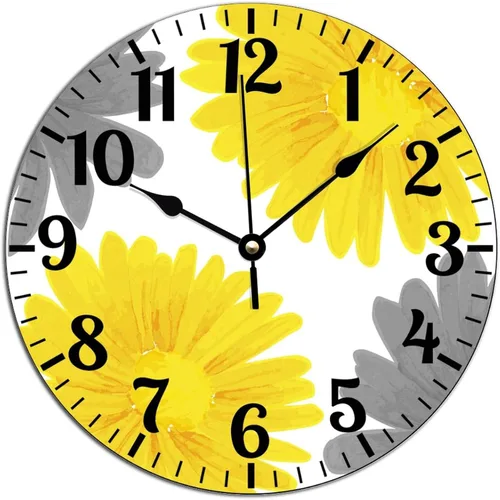 Miniatura 2 de ArogGeld Reloj de pared redondo de madera de granja, 10 pulgadas, funciona con pilas, reloj de pared decorativo con movimiento de barrido