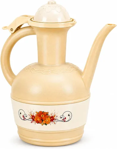 Lota Bodna - Jarra de lavado de inodoro beige con asa, jarra de plástico musulmán Wudu y jarra de agua para higiene del baño, taza de enjuague de
