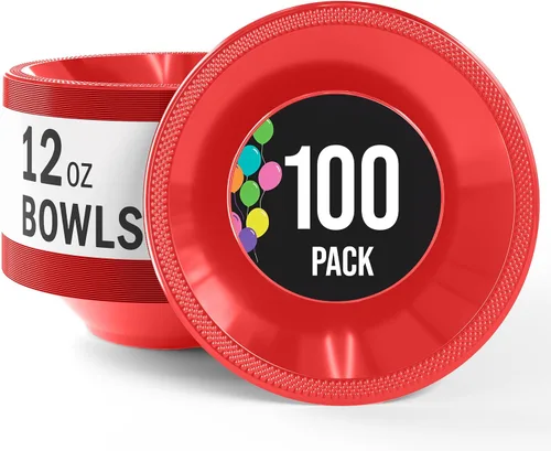 Miniatura 8 de Exquisite Party Solids - Cuencos desechables de plástico de 12 onzas para sopa de comida caliente, 100 unidades, para sopa, ensalada, cereales