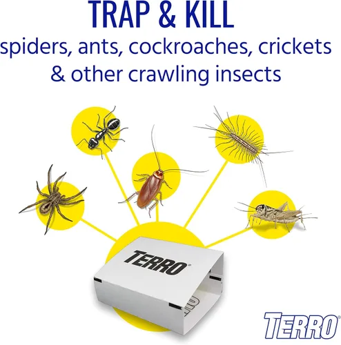 Miniatura 2 de TERRO T3206SR - Trampas no tóxicas para arañas, hormigas, cucarachas, ciempiés e insectos, incluye 12 trampas para insectos en interiores