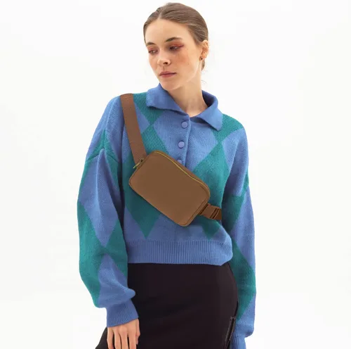 Miniatura 258 de Riñonera cruzada para mujeres y hombres, bolsa para cinturón para senderismo con correa ajustable, riñonera para correr, entrenamiento, deportes