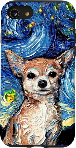 Miniatura 18 de Aja - Funda para iPhone 17, diseño de perro de noche estrellada, color marrón