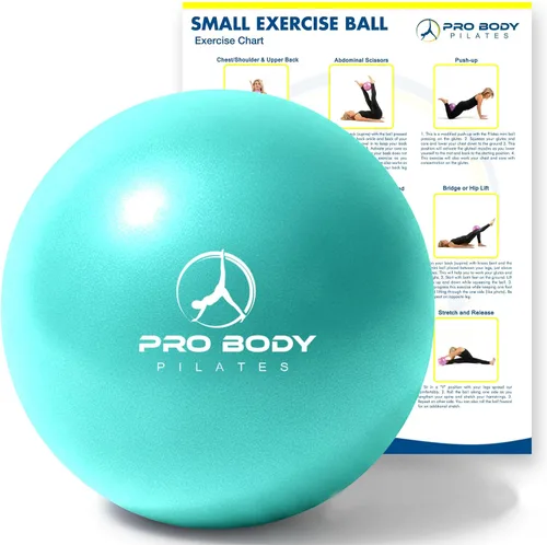 ProBody Pilates Mini Pelota de Ejercicio - Bola de 9 Pulgadas para Entrenamiento de Estabilidad, Barra, Yoga, Núcleo y Terapia Física
