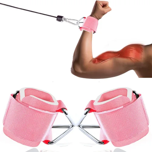 Paquete de 2 muñequeras para máquina de cable, acolchado de neopreno ajustable, talla única, correas de muñeca de fitness para hombres y mujeres
