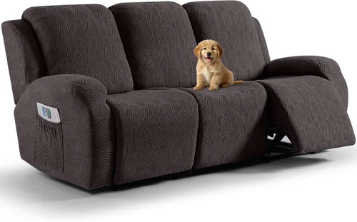 Miniatura 44 de VANSOFY Fundas para sillas reclinables, 4 piezas, elásticas, de tela jacquard, suave funda para silla reclinable, protector de muebles con parte