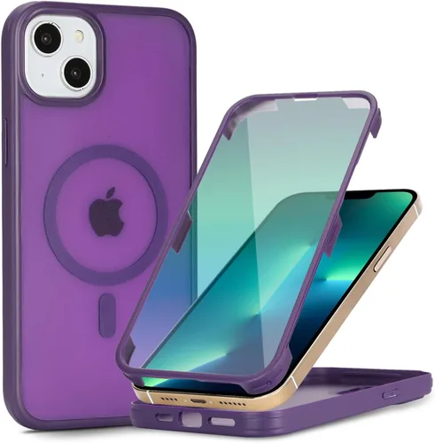Miniatura 22 de Funda magnética para iPhone 12 mini con protector de pantalla integrado, compatible con MagSafe, para Apple 12 Mini, fundas de cuerpo completo