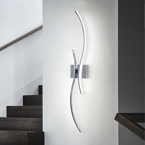 Miniatura 15 de CANEOE Moderna lámpara LED de pared, 39 pulgadas, aplique de pared LED negro para interiores, accesorios de tocador de baño sobre espejo para sala