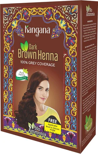 Miniatura 7 de Tinte permanente para el cabello marrón oscuro, tinte para el cabello sin amoníaco con henna e ingredientes herbarios, cobertura de canas