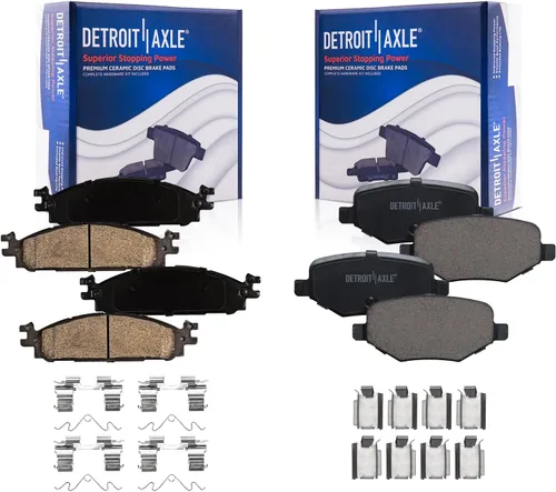 Miniatura 53 de Detroit Axle - Pastillas de freno traseras para Honda Odyssey 2011-2017 Pilot 2007-2013 MDX 2010-2013 ZDX 2010-2013 Pastillas de freno de cerámica