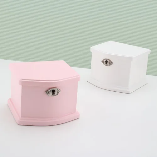 Miniatura 7 de Joyero musical de bailarina rosa con espejo y cerradura para niñas, baúl de música rosa para niños, regalo para Navidad, Año Nuevo, cumpleaños