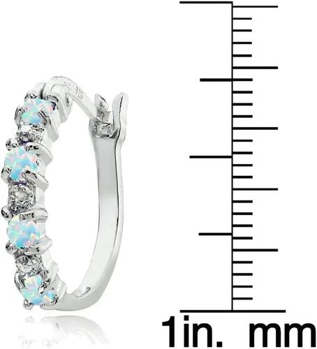 Miniatura 3 de Aretes de aro pequeños redondos de plata de ley auténtica o sintética de 0.787 in para mujer