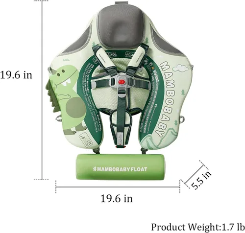 Miniatura 2 de Mambobaby Float Deluxe - Flotador de piscina para bebés: entrenador de natación seguro y cómodo para bebés y niños pequeños, diseño no inflable
