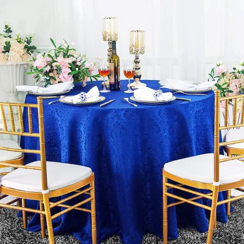 Miniatura 11 de Manteles redondos de poliéster damasco de jacquard marqués de 90 pulgadas para restaurante, cocina, comedor, boda, fiesta, banquete, eventos