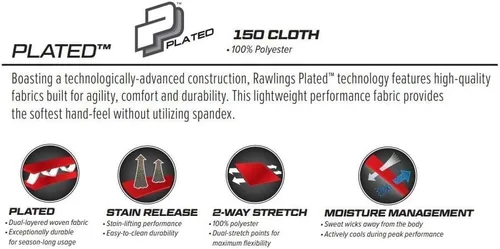 Miniatura 3 de Rawlings PRO 150 SERIES - Pantalón de béisbol Longitud completa semi-relajado Tallas para adultos Opciones de color sólido