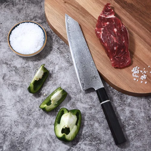 Miniatura 7 de SAMCOOK Cuchillo Kiritsuke de chef - Cuchillo profesional de 8 pulgadas de damasco afilado - Cuchillo de cocina Gyuto de acero inoxidable VG-10