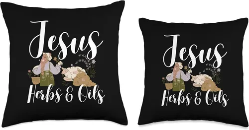 Miniatura 3 de Christian EO Practitioner Jesus Herbs Oils Essential Oils Throw Pillow