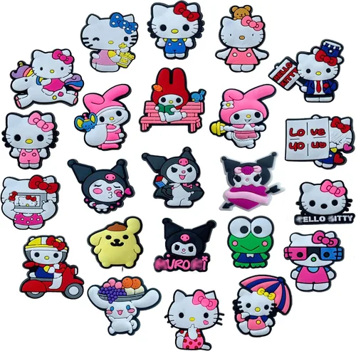 Miniatura 2 de 25 y 40 dijes de zapatos de dibujos animados para niños y niñas, paquete de bonitos dijes rosados para niños, accesorios de decoración de zapatos